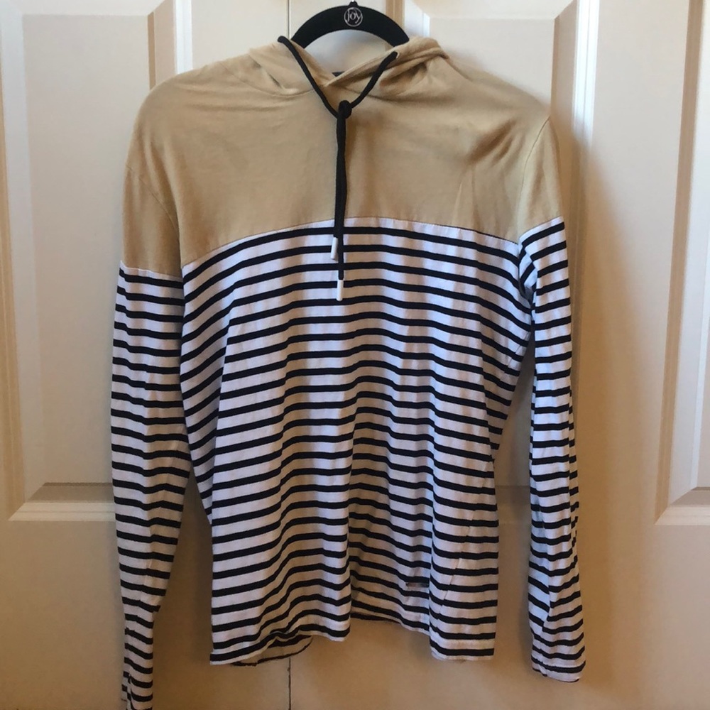 Tan / striped lightweight hoodie